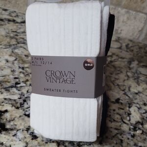 Crown Vintage White and Black Sweater Tights